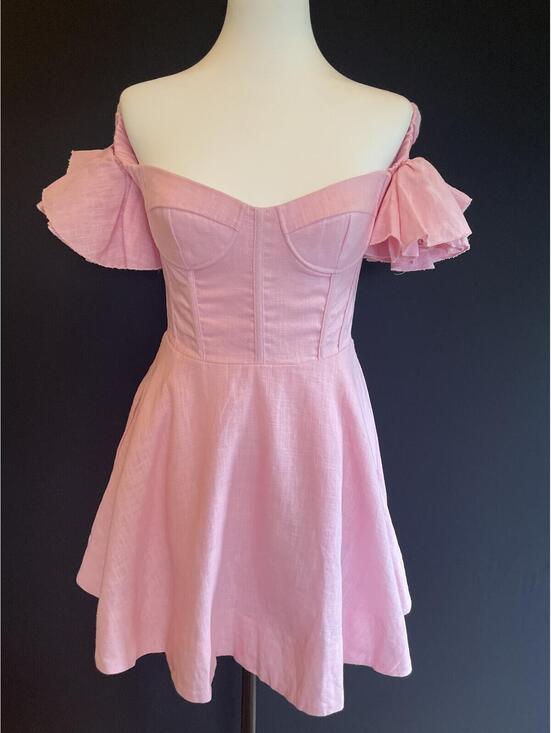 Bardot Dresses & Skirts - Bardot Linen Sigma Mini Dress Baby Pink Size Small US 4 New With Tags